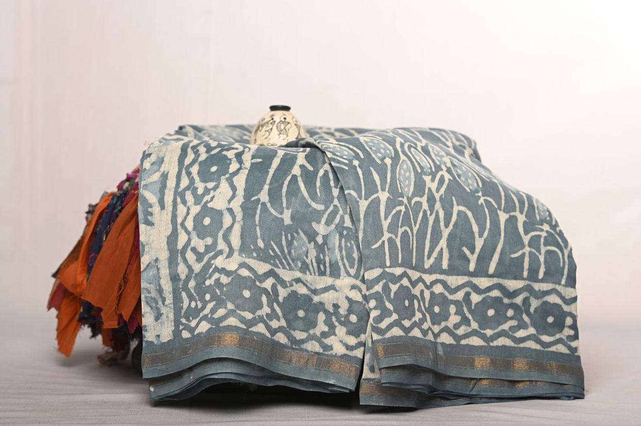 Hand block printed fabric